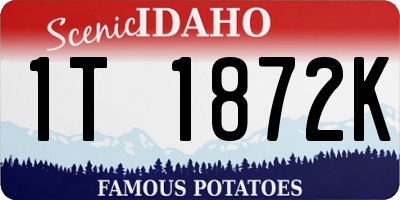 ID license plate 1T1872K