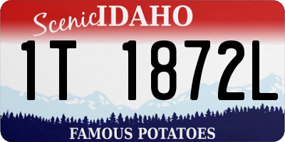 ID license plate 1T1872L
