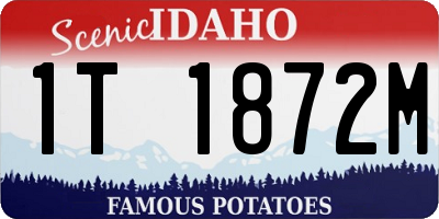 ID license plate 1T1872M