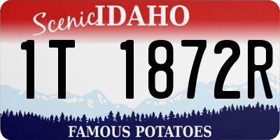 ID license plate 1T1872R