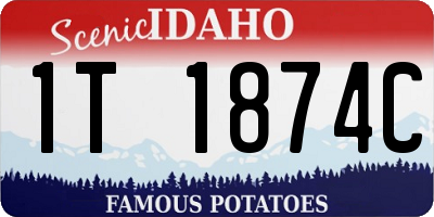 ID license plate 1T1874C