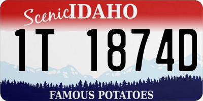 ID license plate 1T1874D
