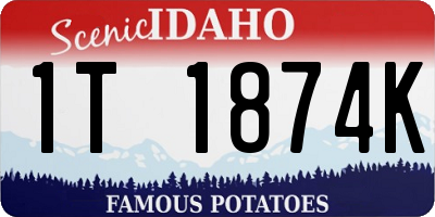 ID license plate 1T1874K