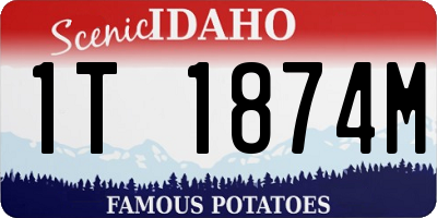 ID license plate 1T1874M