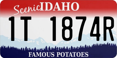 ID license plate 1T1874R