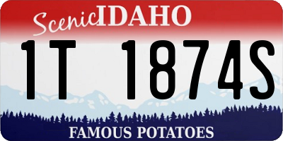 ID license plate 1T1874S