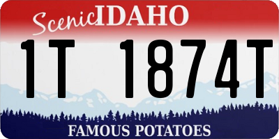 ID license plate 1T1874T