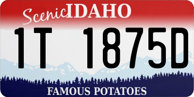 ID license plate 1T1875D