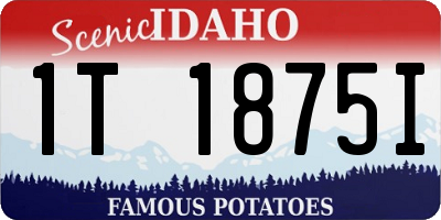 ID license plate 1T1875I
