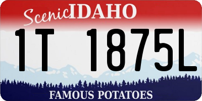 ID license plate 1T1875L