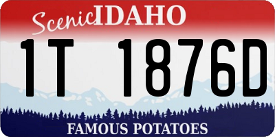 ID license plate 1T1876D