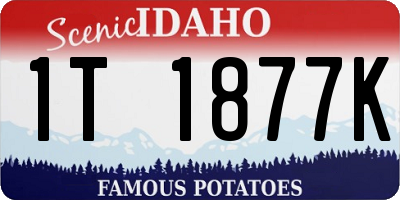 ID license plate 1T1877K