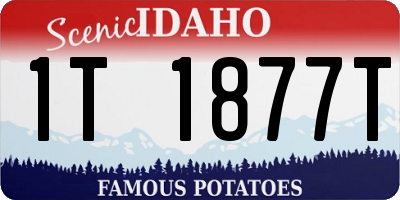 ID license plate 1T1877T