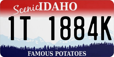 ID license plate 1T1884K