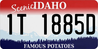 ID license plate 1T1885D