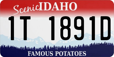 ID license plate 1T1891D