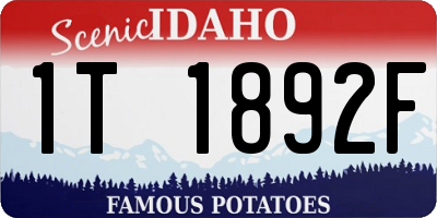 ID license plate 1T1892F