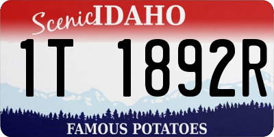 ID license plate 1T1892R