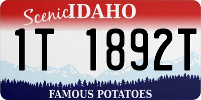 ID license plate 1T1892T