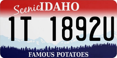 ID license plate 1T1892U
