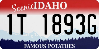 ID license plate 1T1893G