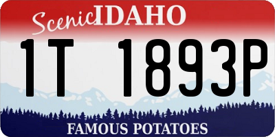 ID license plate 1T1893P