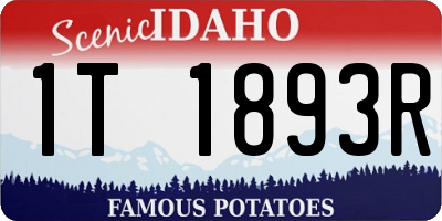 ID license plate 1T1893R