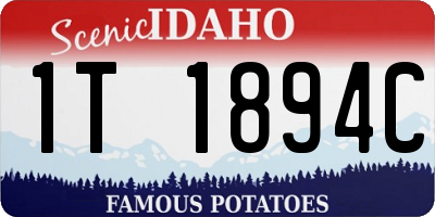 ID license plate 1T1894C