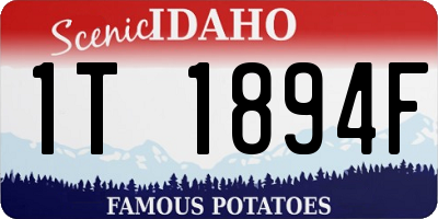 ID license plate 1T1894F