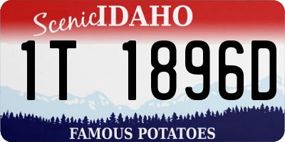 ID license plate 1T1896D