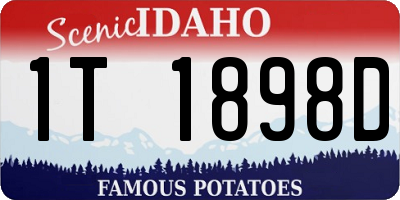 ID license plate 1T1898D