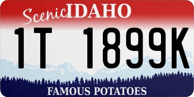 ID license plate 1T1899K