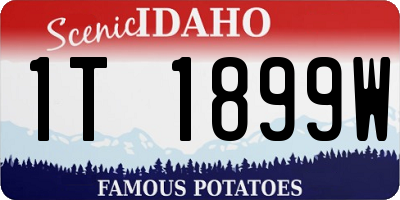 ID license plate 1T1899W