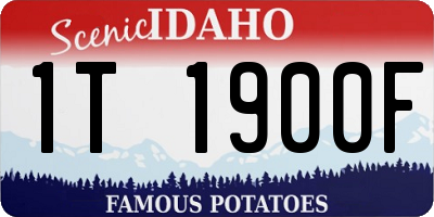 ID license plate 1T1900F