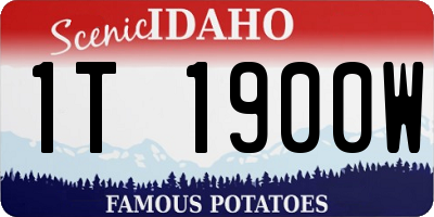 ID license plate 1T1900W