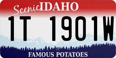 ID license plate 1T1901W