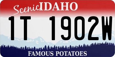 ID license plate 1T1902W