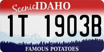 ID license plate 1T1903B