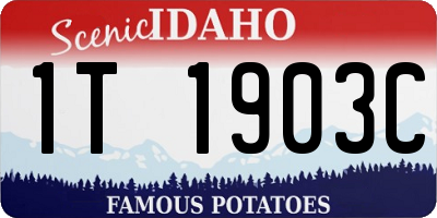ID license plate 1T1903C