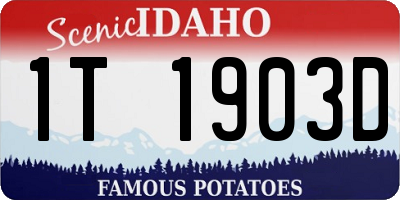 ID license plate 1T1903D