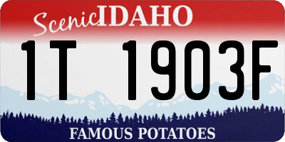 ID license plate 1T1903F