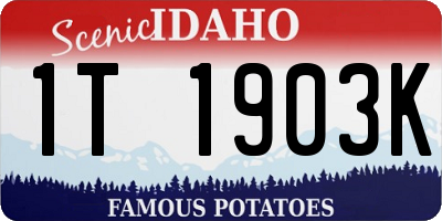 ID license plate 1T1903K