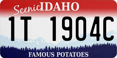 ID license plate 1T1904C