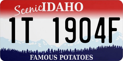 ID license plate 1T1904F