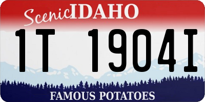 ID license plate 1T1904I