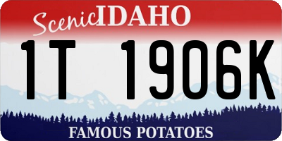 ID license plate 1T1906K