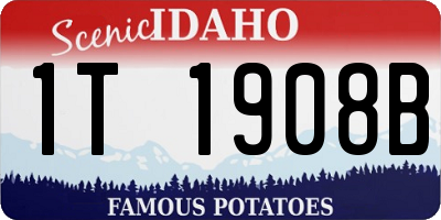 ID license plate 1T1908B