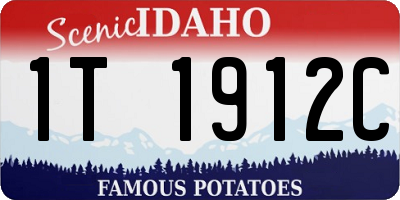ID license plate 1T1912C