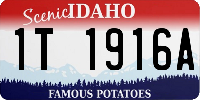 ID license plate 1T1916A
