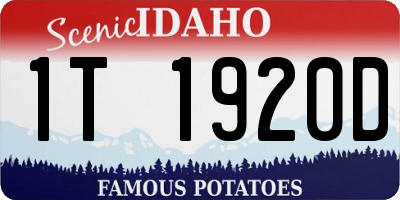 ID license plate 1T1920D